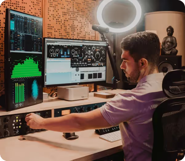 Zdjęcia ze studia Hugiz Records oferującego mix i mastering